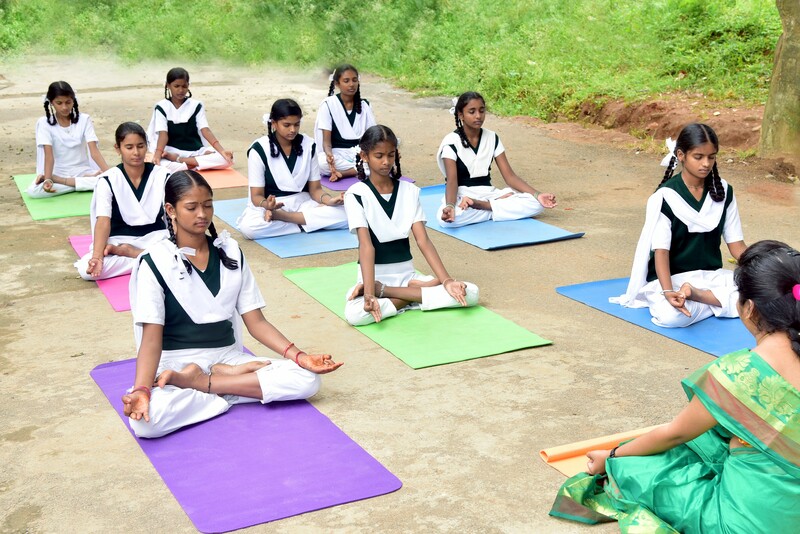 Yoga session for students